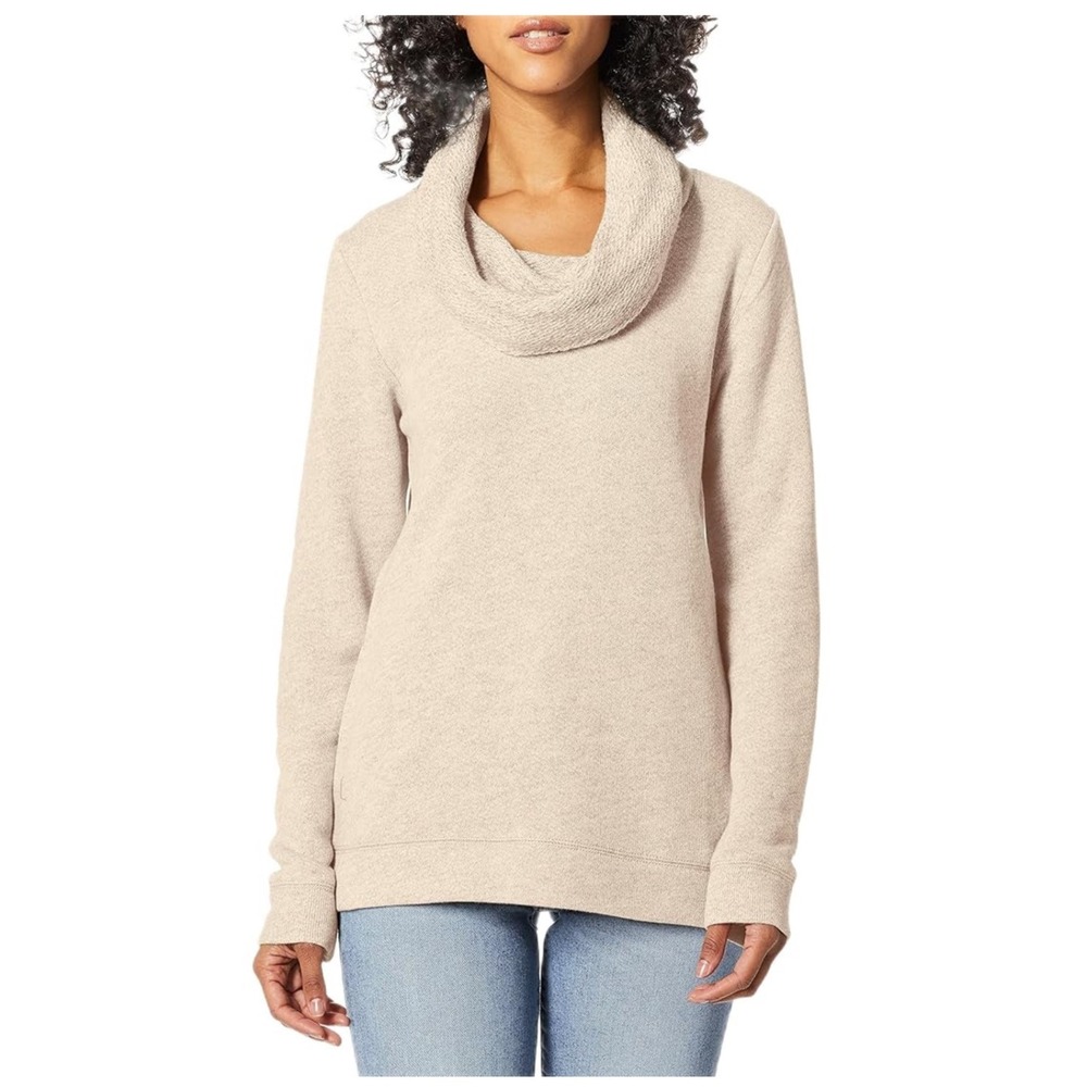 J. Crew Cowl‎ Neck Sweater Fleece Pullover Beige Size M
